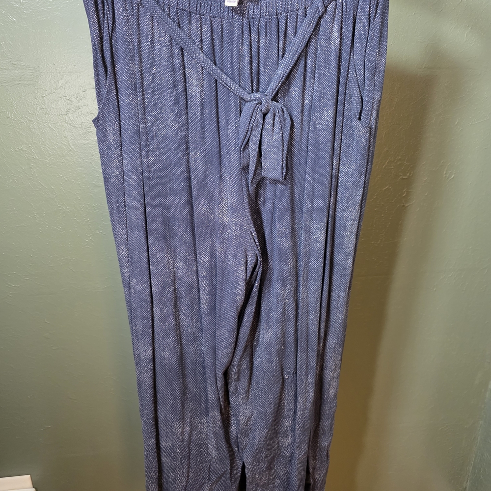 LuLaRoe Dianne Dusty Blue Wide-Leg Tie-Waist Pant